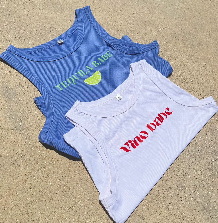 Tequila Babe Ribbed Tank – 858 The Label